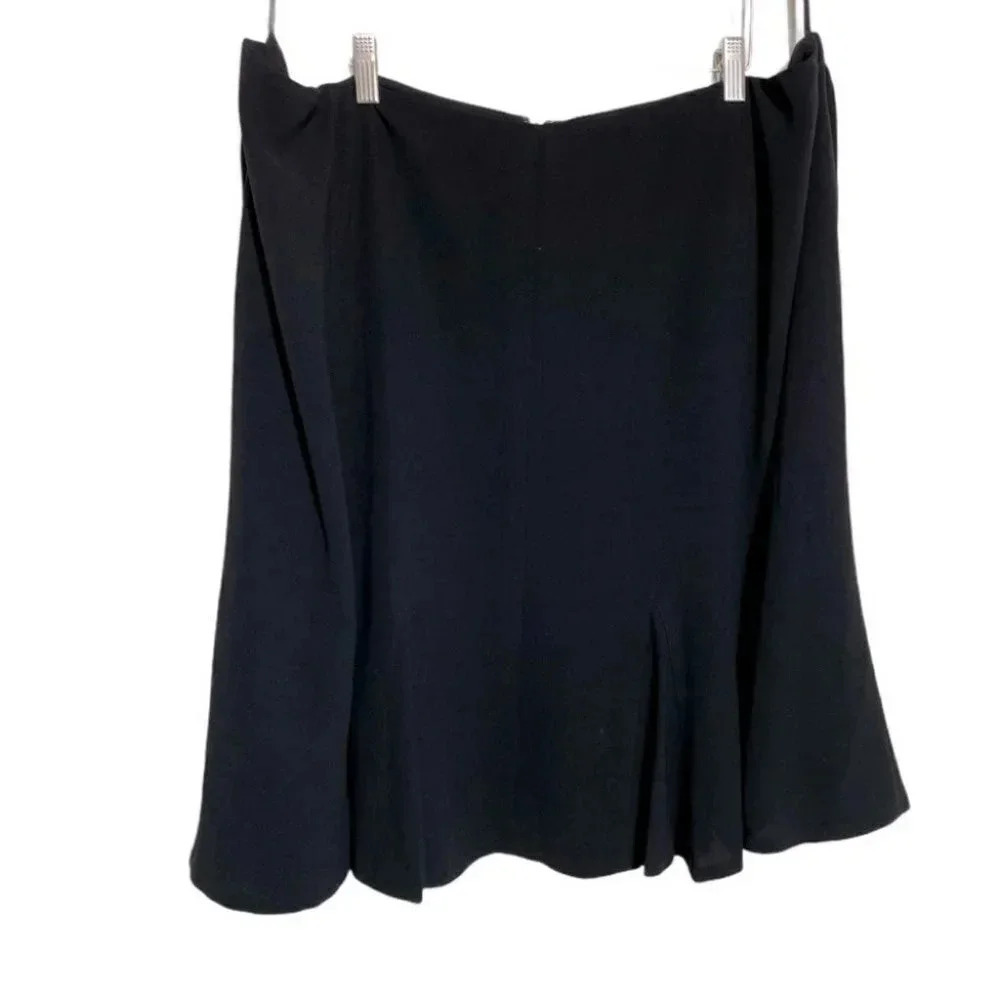 Jones New York Collection Skirt 24WP Black Fluted Hem Pleated Petite Plus Size